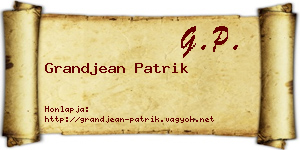 Grandjean Patrik névjegykártya